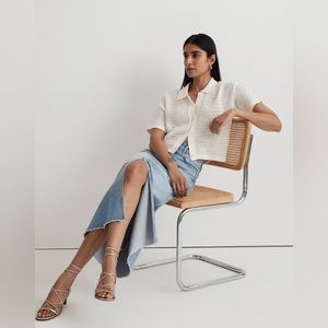 Madewell - Crochet Button down sweater tee